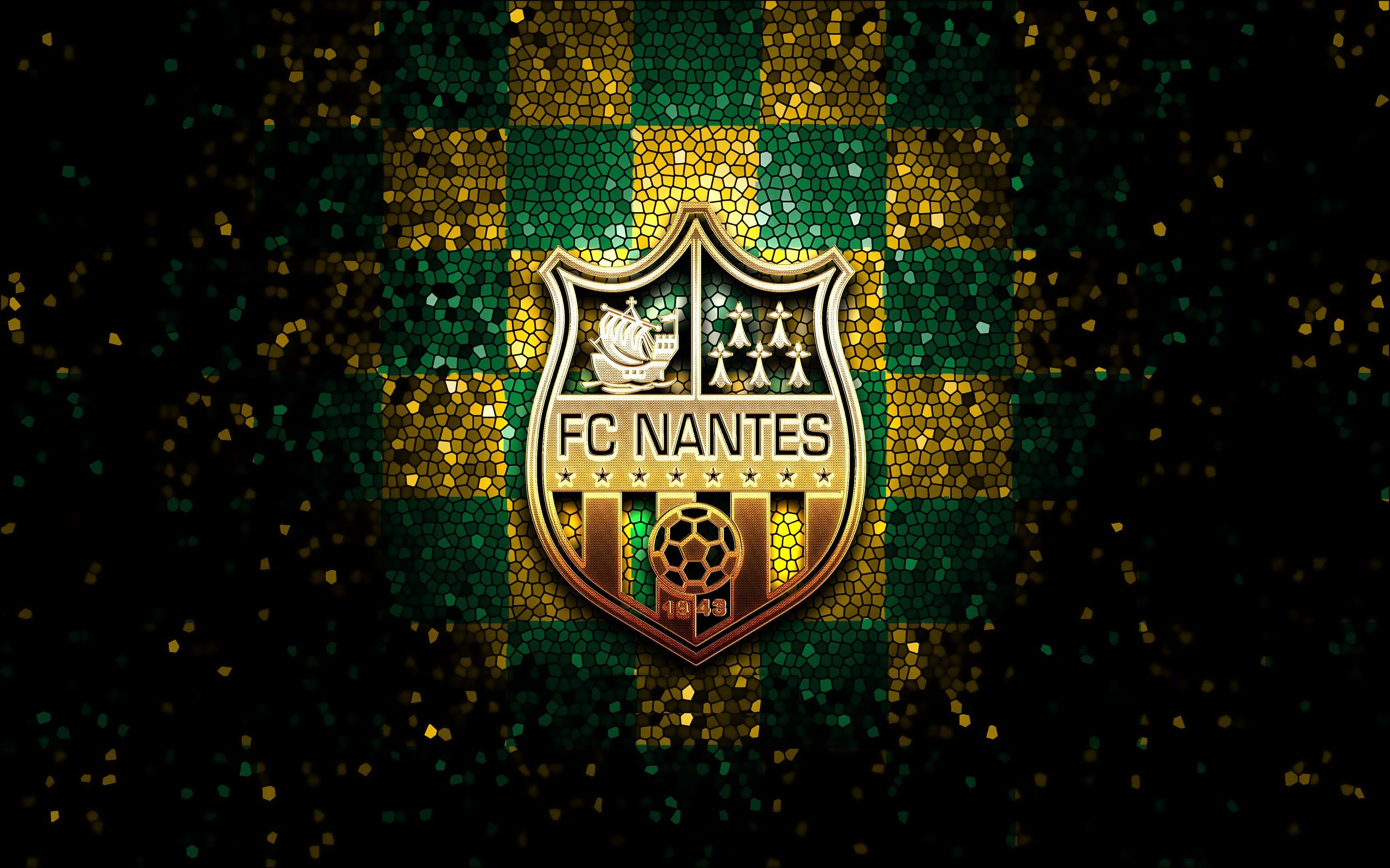 2880x1800 Wallpaper wallpaper, logo, football, Sport, glitter, Ligue checkered, Nantes for mobile and desktop, section спорт, resolution 2880x1800