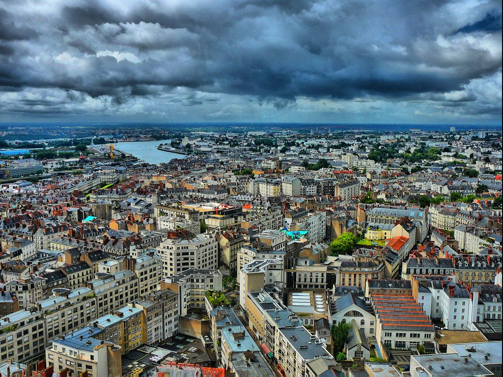 1024x768 Nantes, Sud Ouest. Nantes vu du haut de la tour de Bretagne. Arnaud Abélard