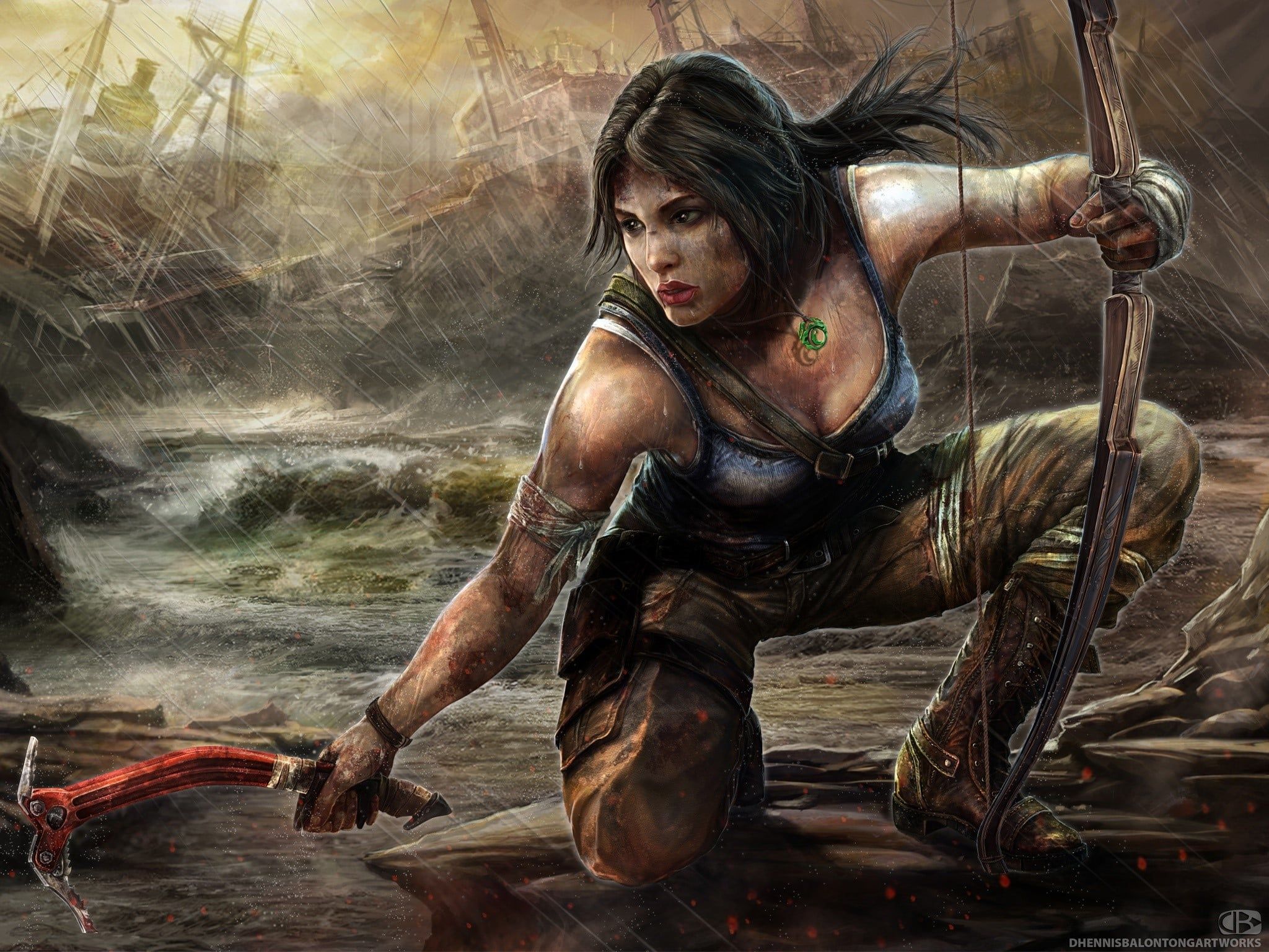 2048x1536 Drawing of Lara Croft Tomb Raider Wallpaper for Desktop