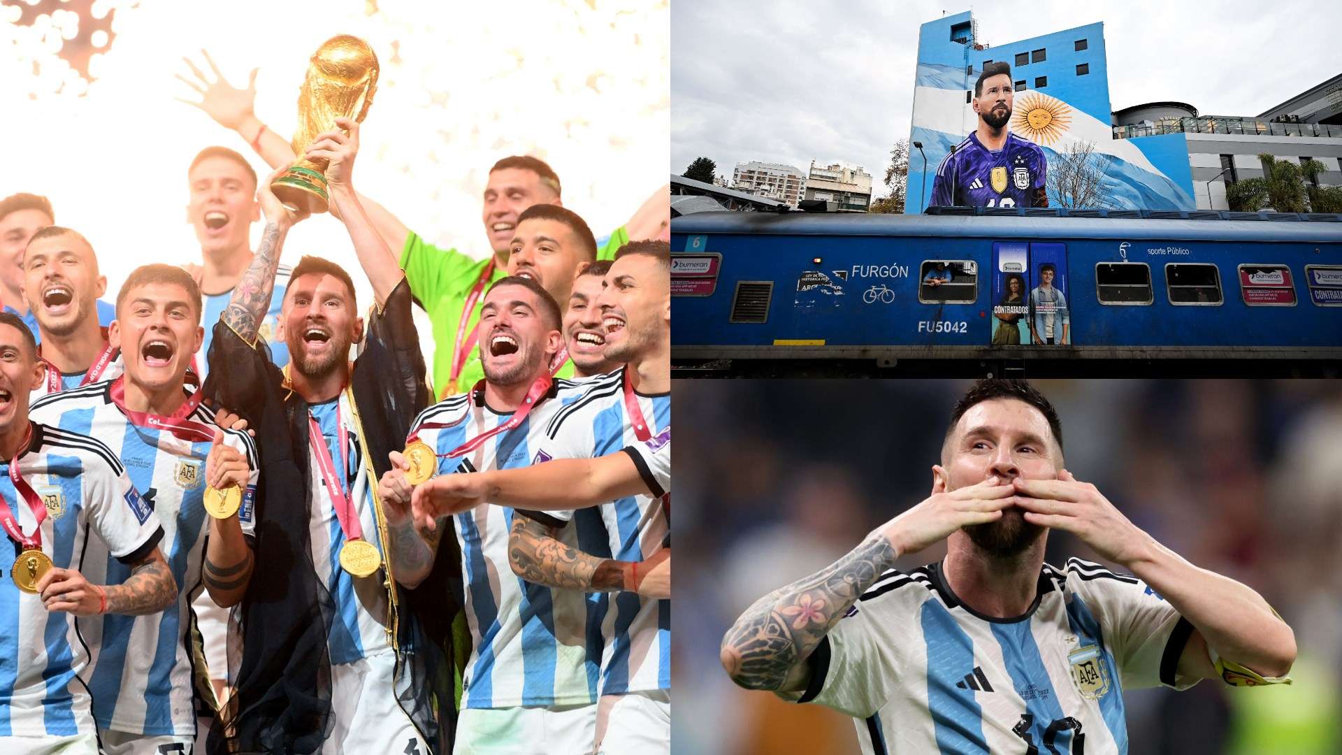 1920x1080 Spectacular new Lionel Messi mural unveiled in Argentina as World Cup winner is immortalised at a Buenos Aires train station. Goal.com English Oman