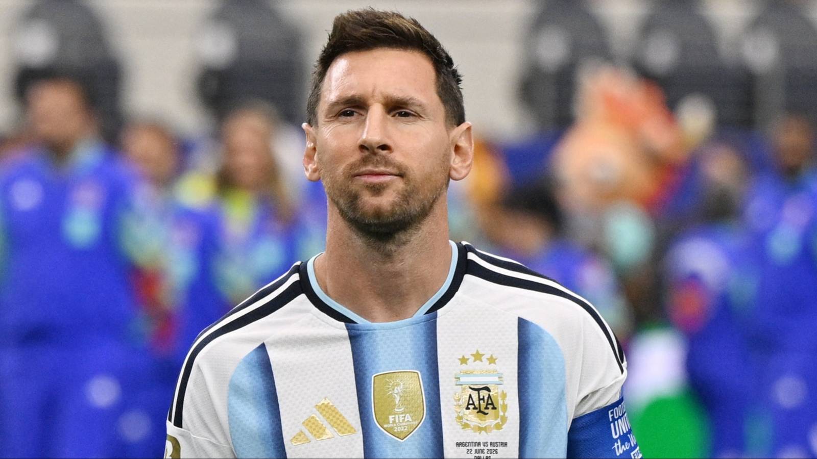 1600x900 Lionel Messi Wearing Unique 2026 World Cup Shirt With Four Gold Badges