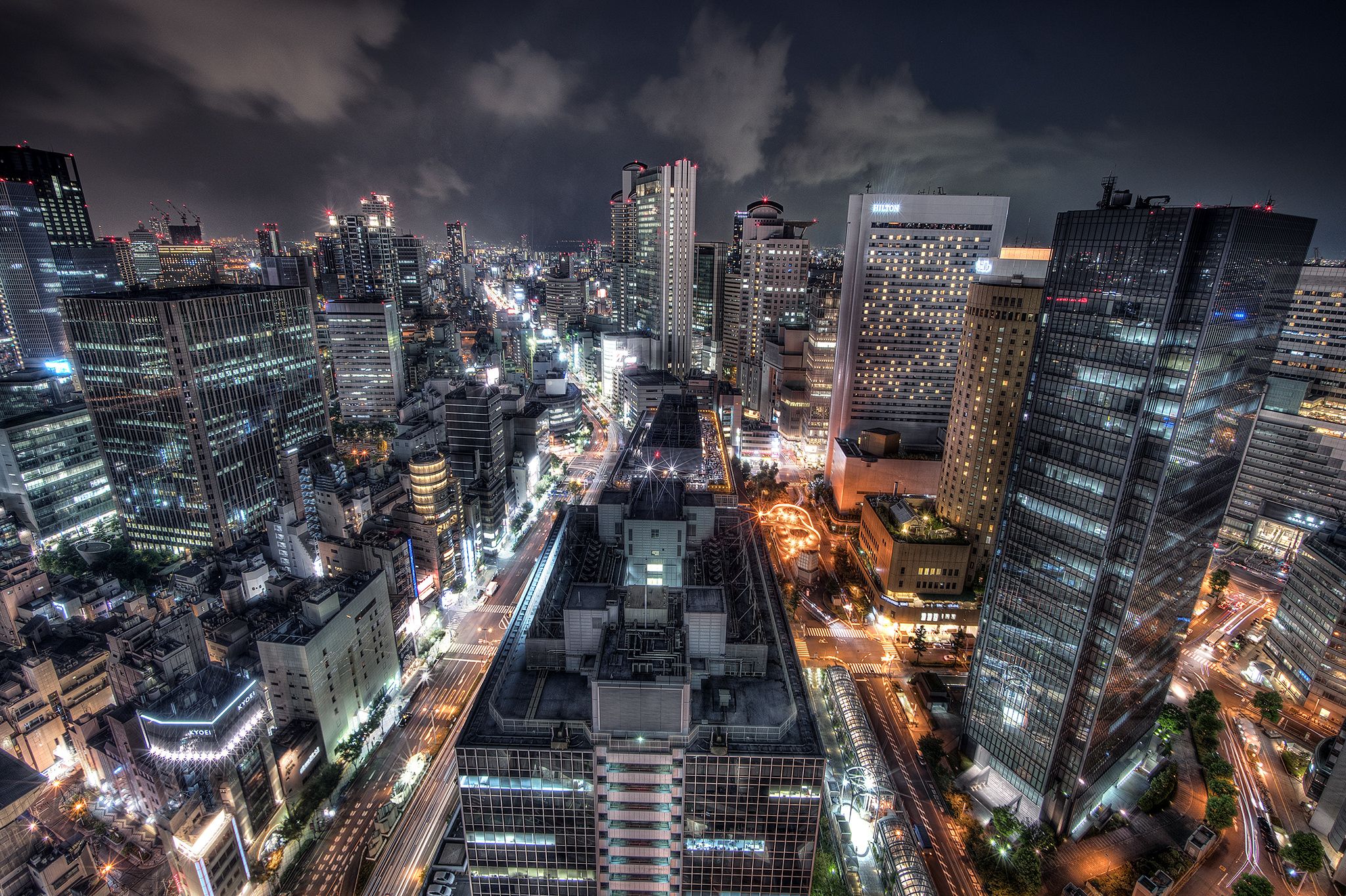 2048x1365 Wallpaper night, the city, lights, the evening, Japan, Osaka for mobile and desktop, section город, resolution 2048x1365