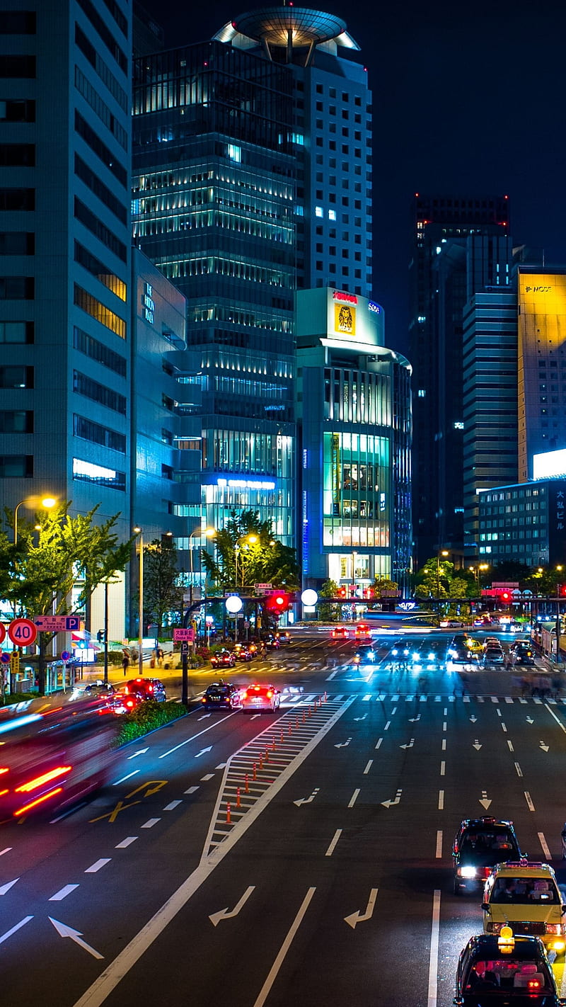 800x1422 Osaka, japan, street, night, HD phone wallpaper