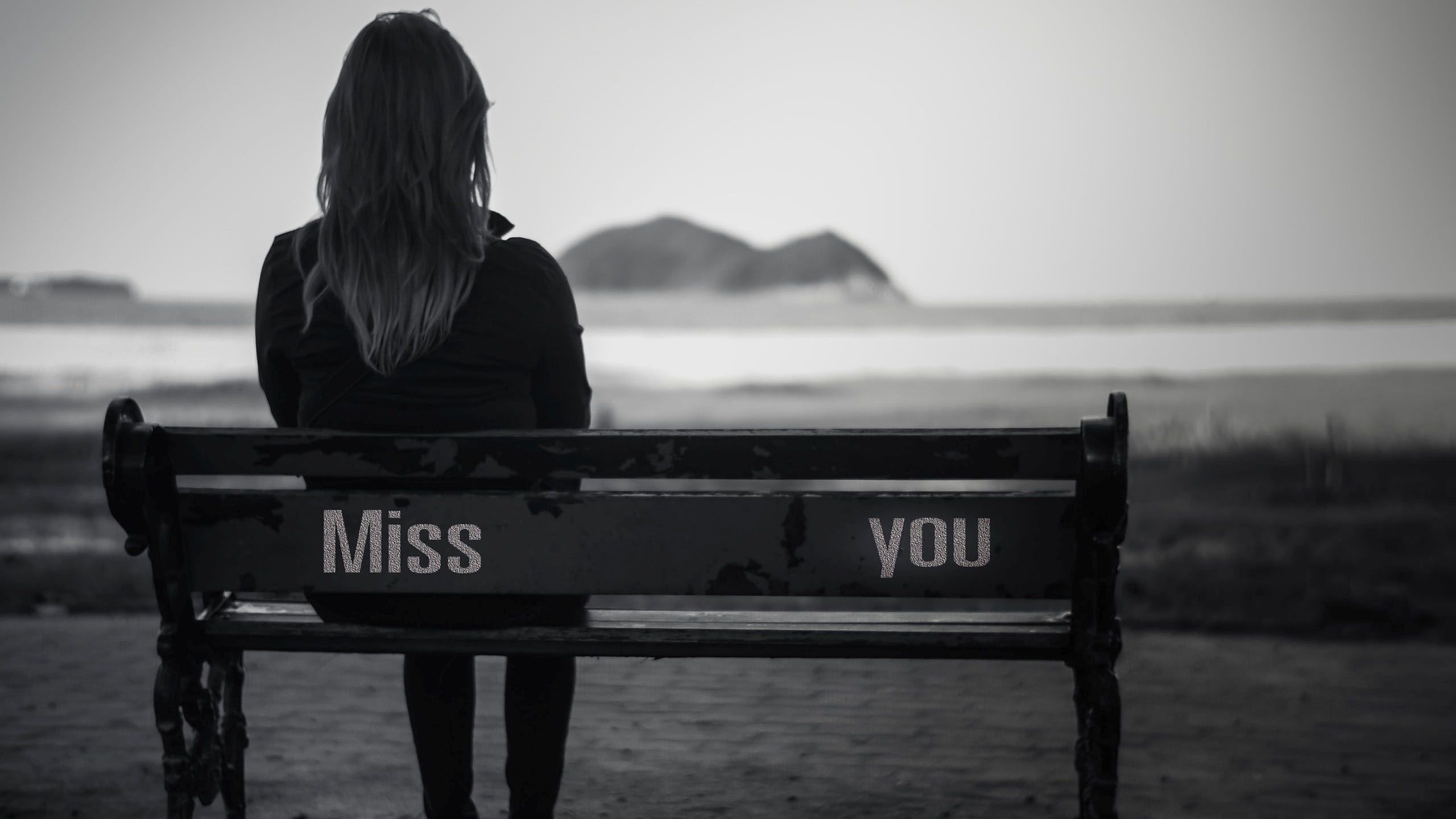 2560x1440 Sad Looking Girl Sitting Alone On Bench HD Sad Wallpaper