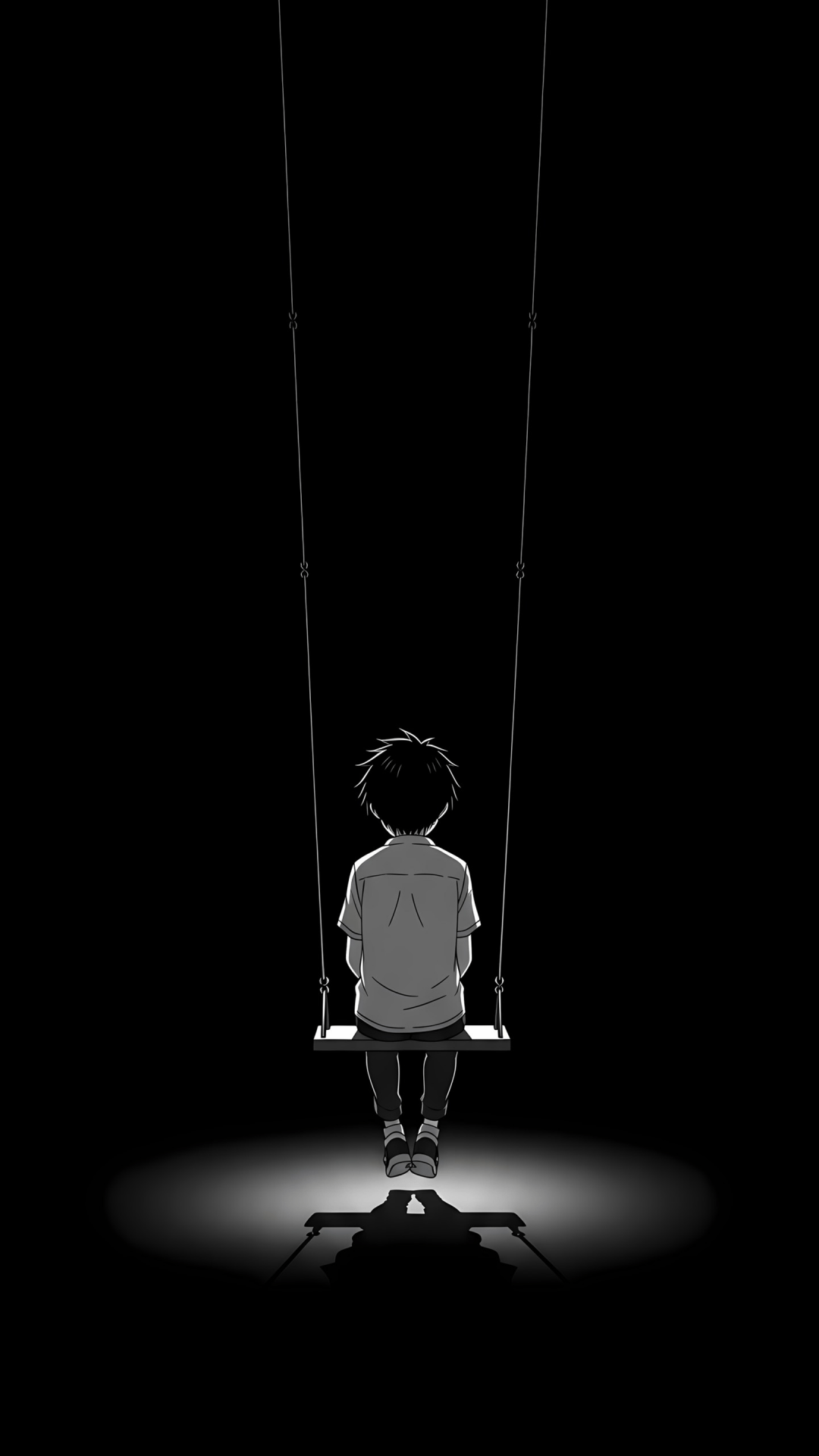 1080x1920 Boy Wallpaper 4K, Alone, Swing, Minimalist