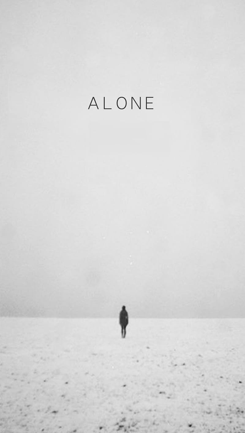800x1410 Alone, dark, life, lonely, love, nature, sad, snow, white, HD phone wallpaper