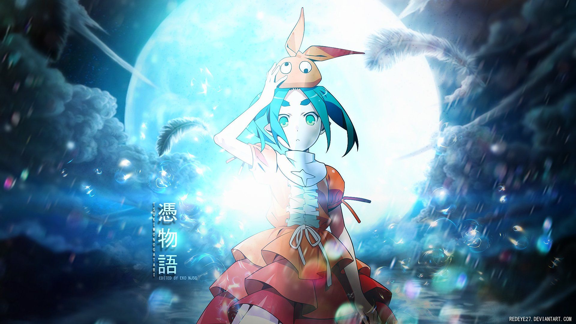 1920x1080 Yotsugi Ononoki in Moonlit Monogatari