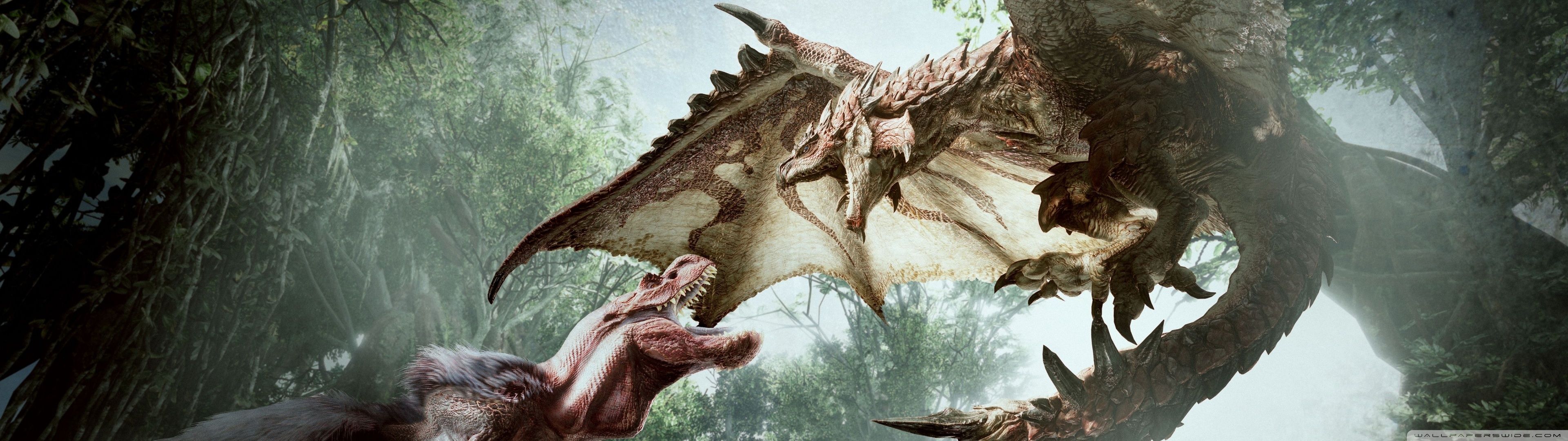 3840x1080 Monster Hunter World 2018 Video Game 4K UHD Wallpaper for UltraHD Desktop and TV : Widescreen and UltraWide Display : Dual and Triple Monitor : Smartphone and Tablet Devices