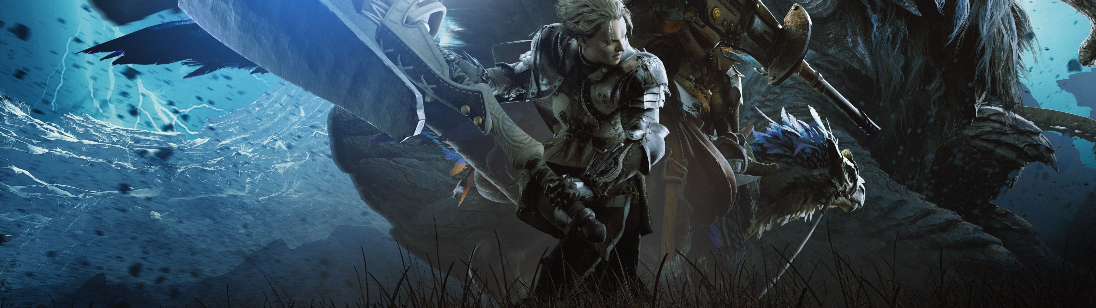 3840x1080 Monster Hunter Wilds Wallpaper 4K, Game Art, 2025 Games