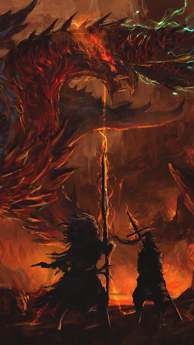 800x1422 DS X MH, alatreon, dark souls, monster hunter, HD phone wallpaper
