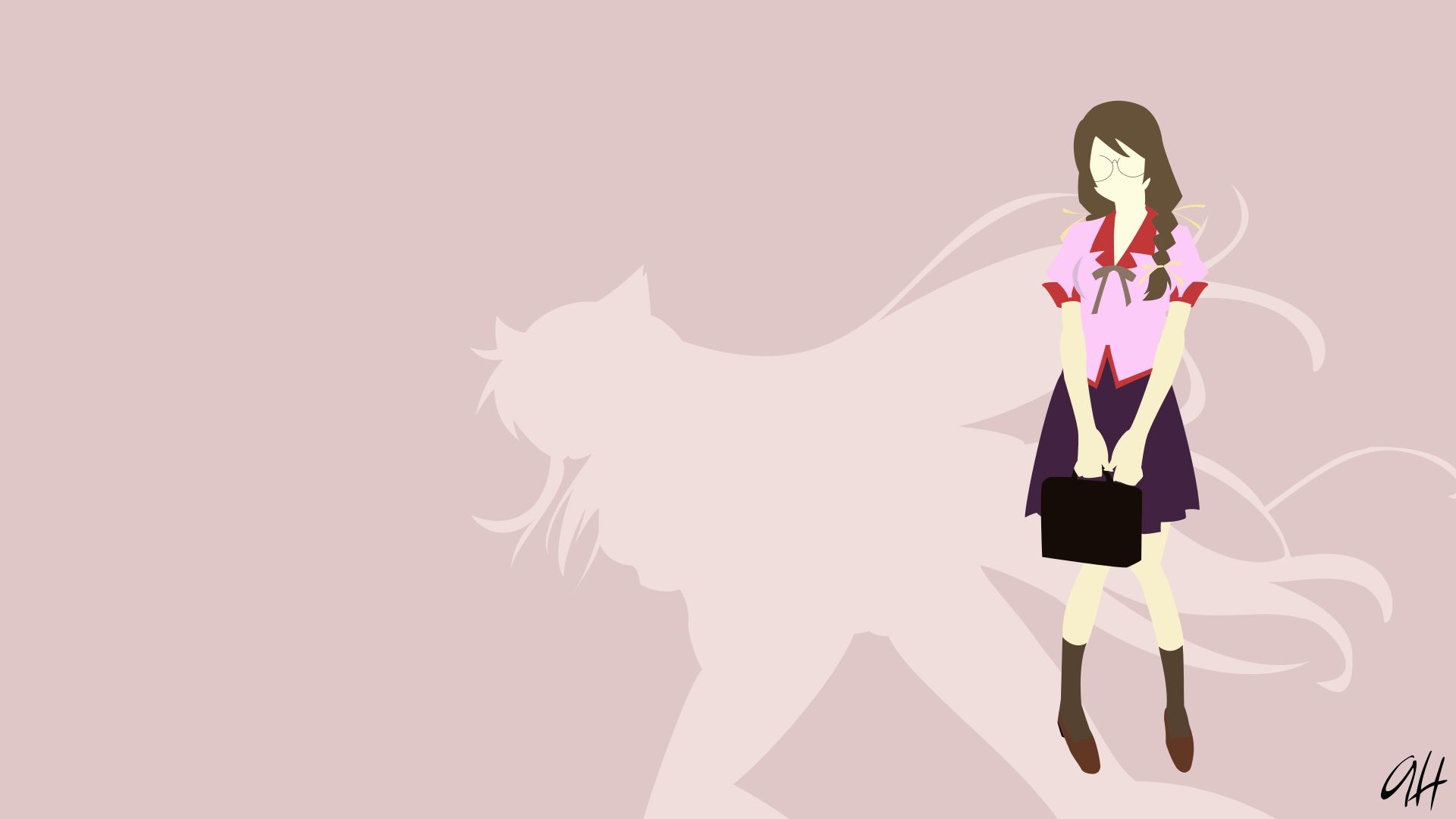 1920x1080 Phone wallpaper: Nekomonogatari: Kuro, Anime, Monogatari (Series), Tsubasa Hanekawa, Black Hanekawa, Cat Girl 1223839
