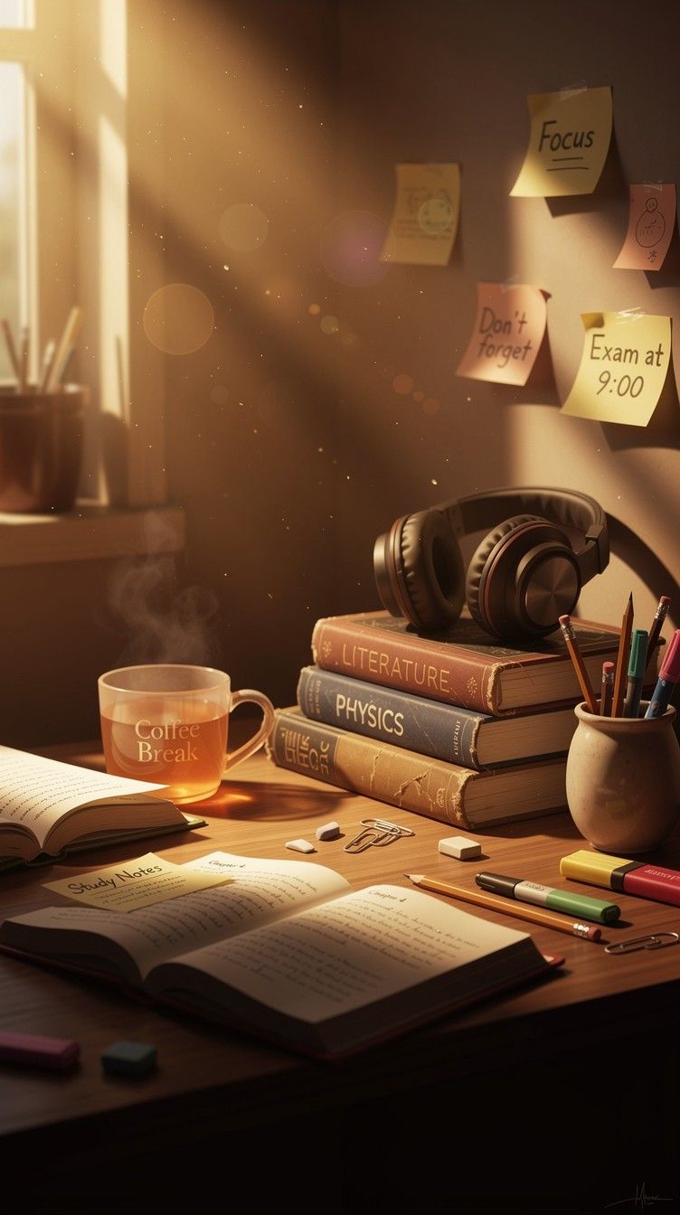 752x1344 Free Cozy Study Vibes Image, Lofi, Desk