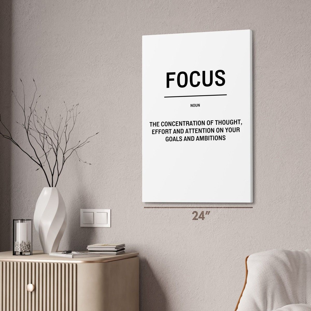 1200x1200 Focus Motivational Print Poster, Canvas or Framed Inspirational Poster Boss Gift