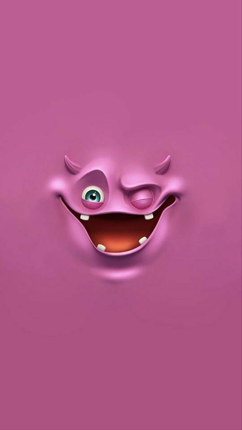 800x1422 Face, funny, pink, smiley, HD phone wallpaper