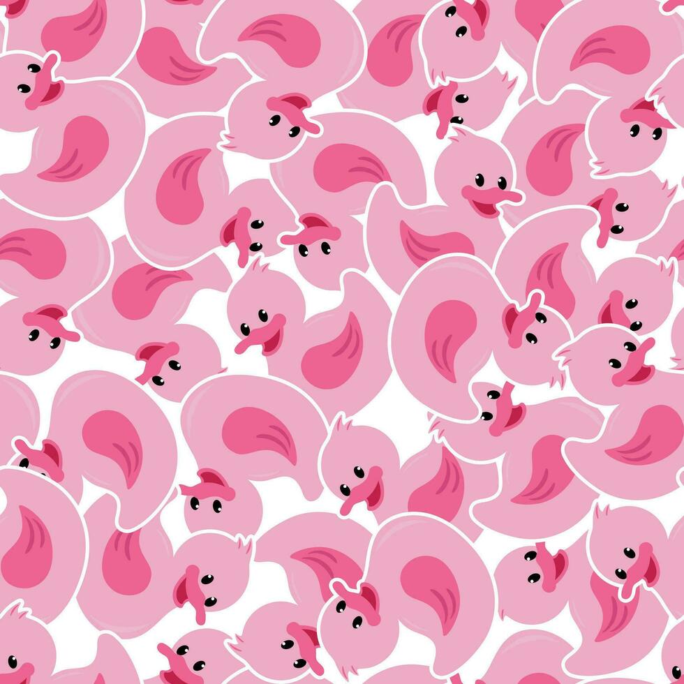 980x980 Funny pink rubber ducks. Cute seamless pattern, texture for fabric, wrapping, wallpaper