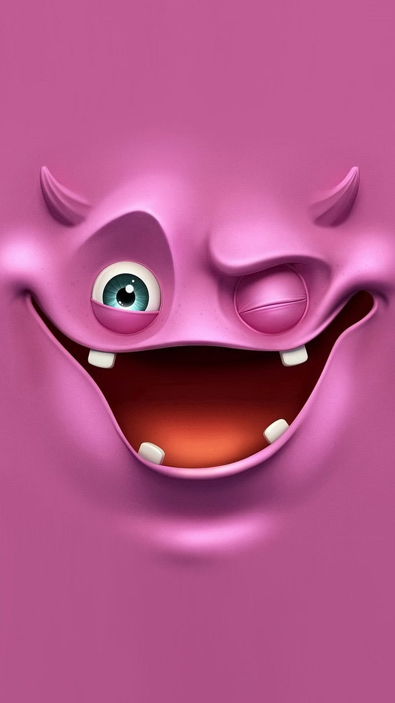 800x1423 Pink face, at, pink, smile, HD phone wallpaper