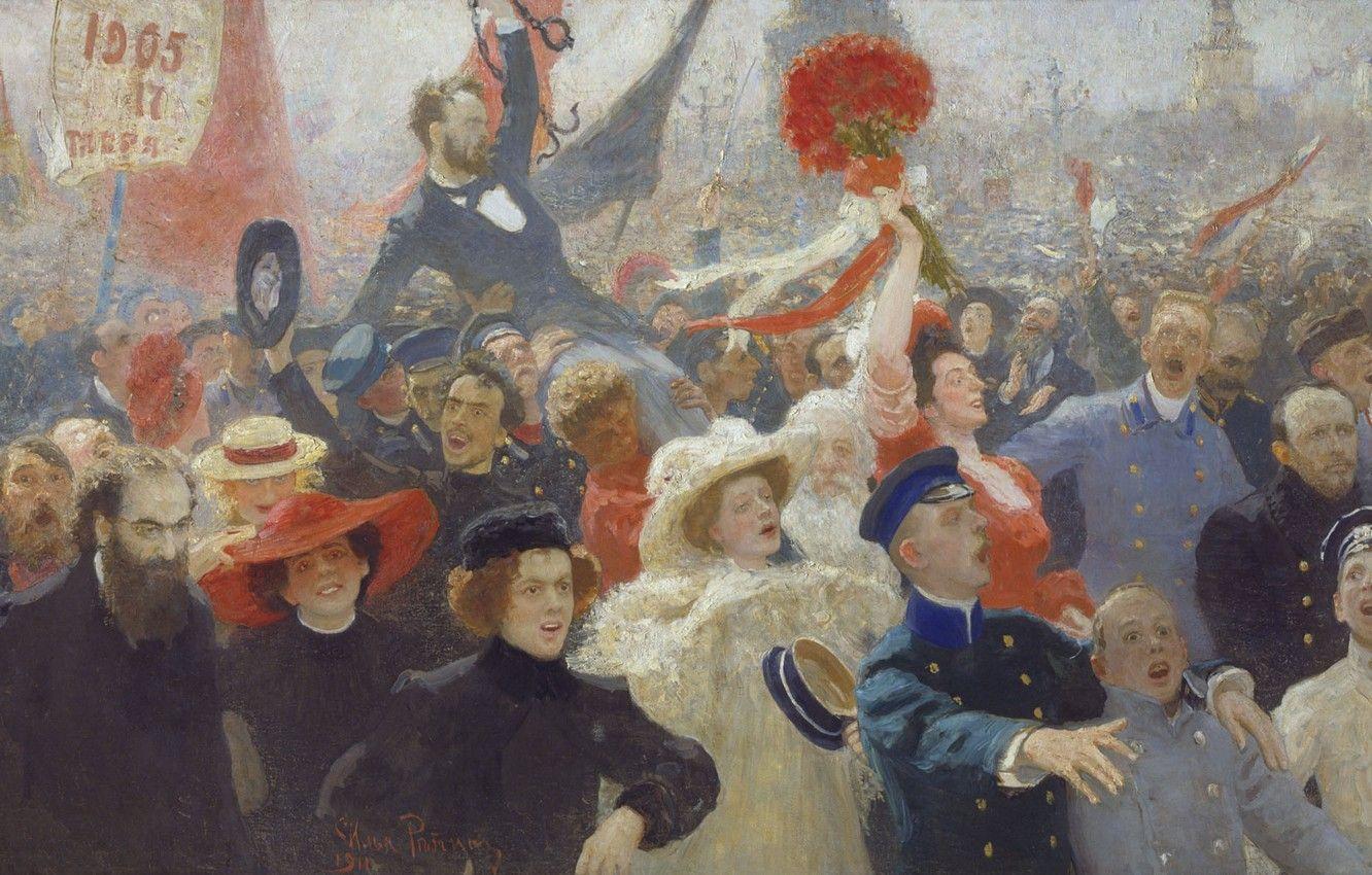 1332x850 Wallpaper oil, Canvas, 1907— Ilya REPIN, a bouquet of red