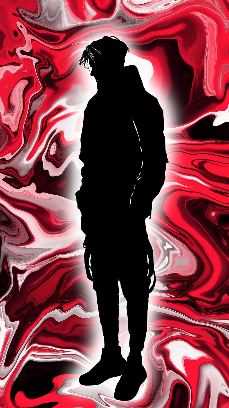 800x1422 Liquid guy red, abstract boy, colors, cool, figure, liquify, man, pattern, silhouette, HD phone wallpaper