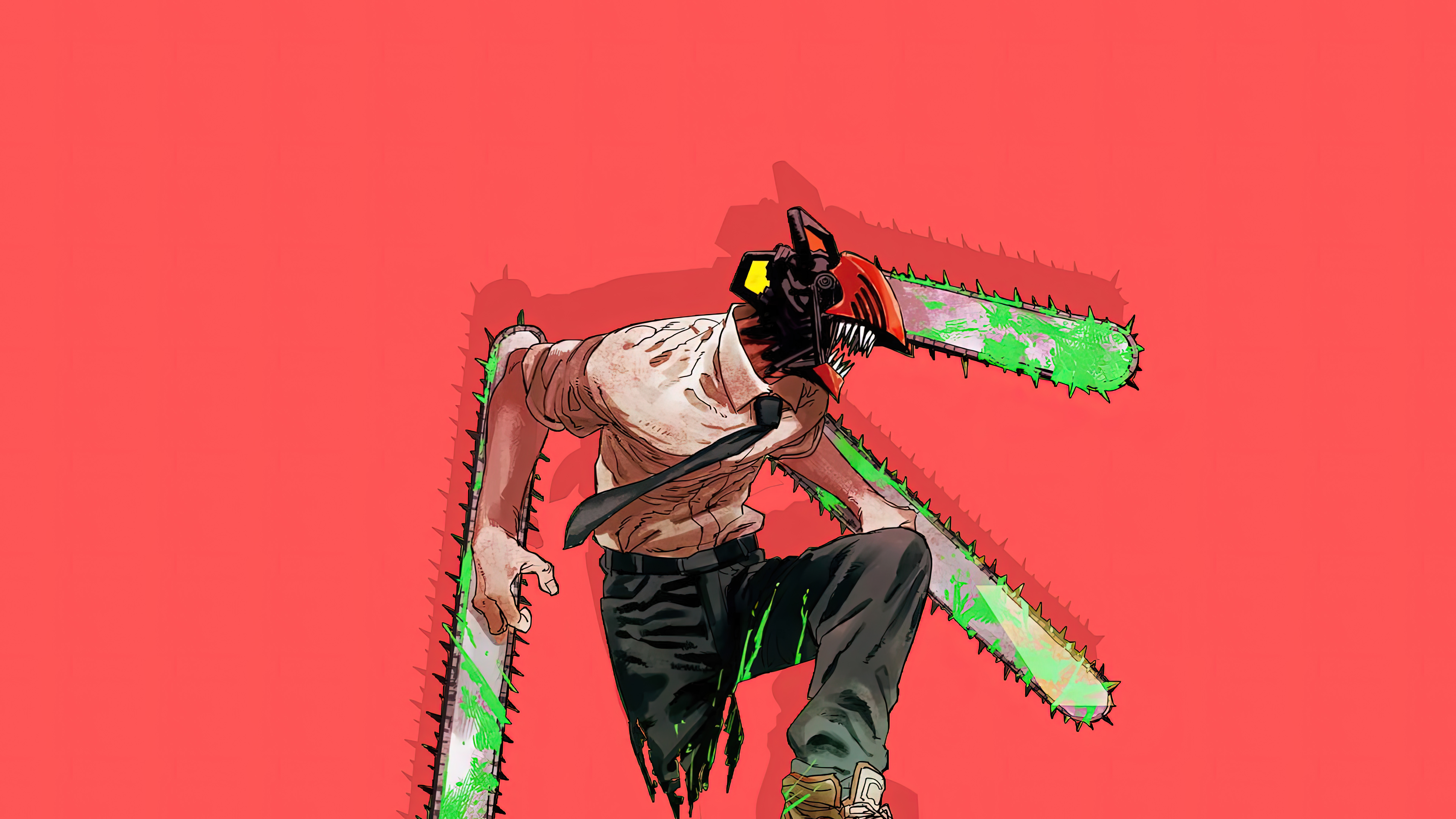 7680x4320 8K Chainsaw Man Red Denji Minimal Art Wallpaper, HD Minimalist 4K Wallpaper, Image and Background