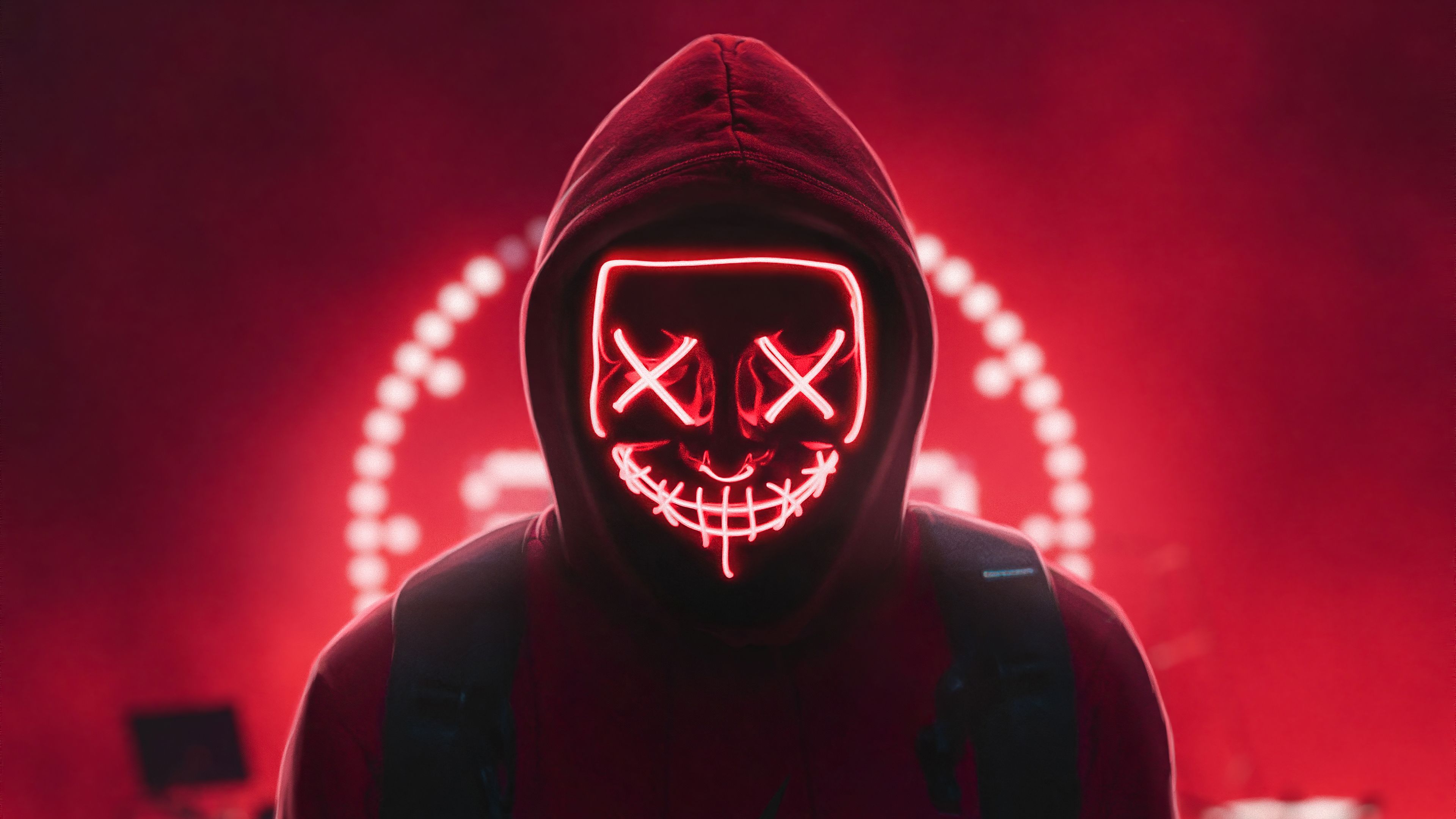 3840x2160 Black And Red Man Wallpaper