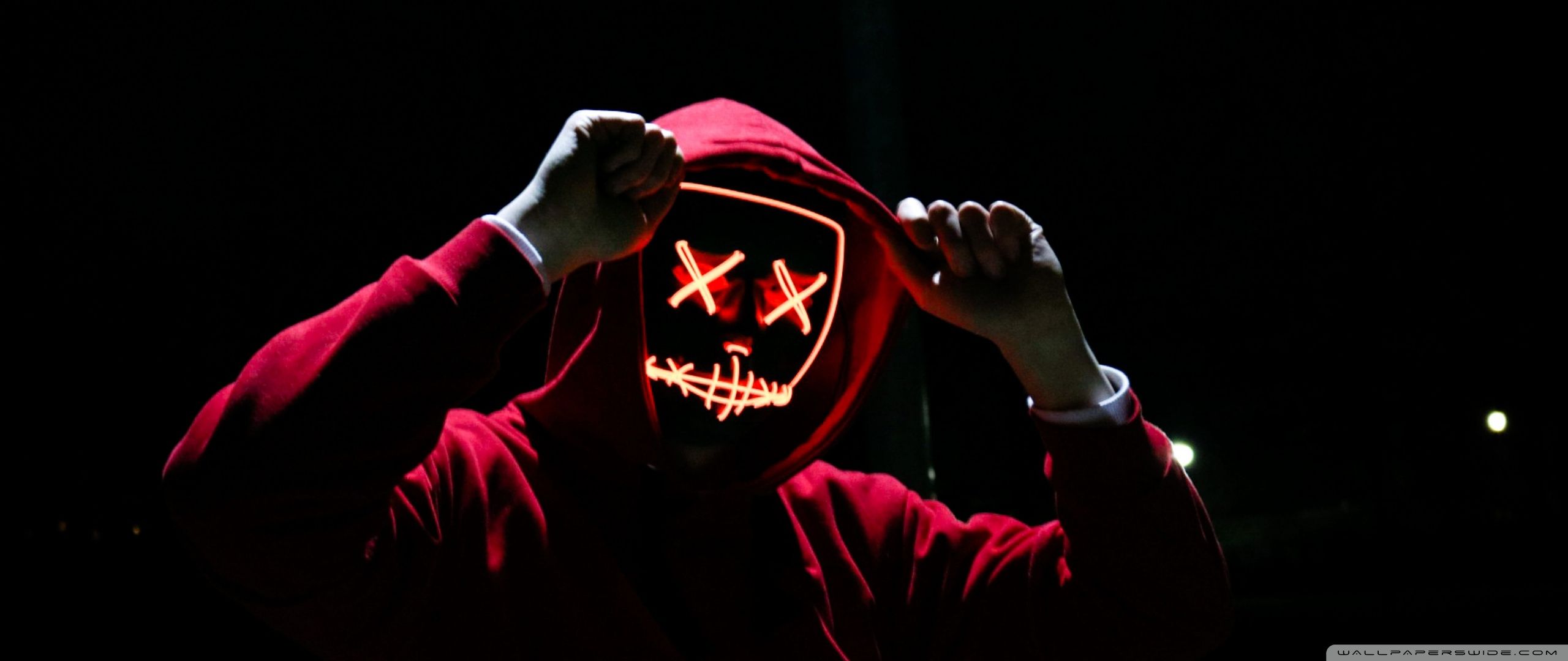 2560x1080 Red Hoodie Man Night 4K UHD Wallpaper for UltraHD Desktop and TV : Widescreen and UltraWide Display : Dual Monitor : Smartphone and Tablet Devices