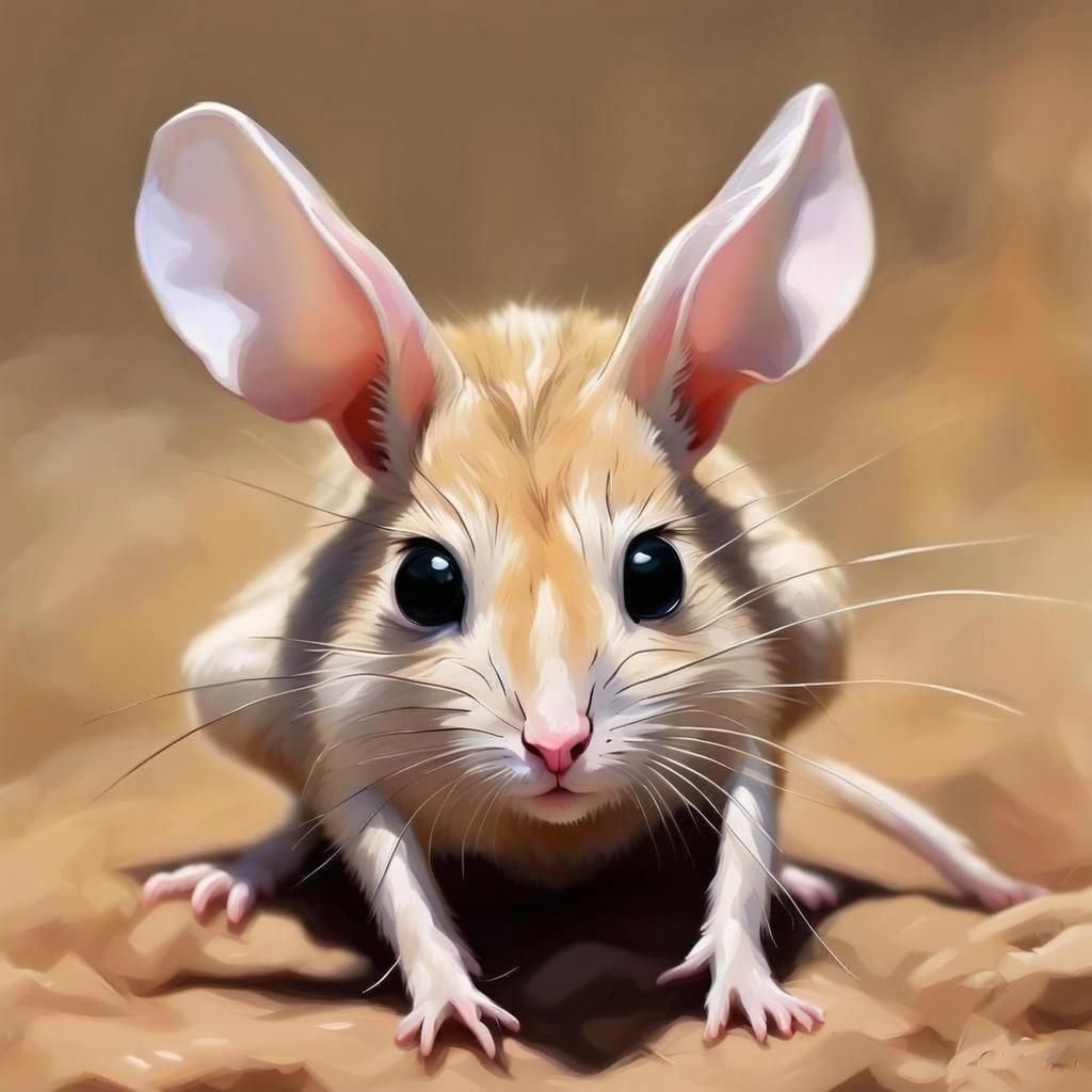 1024x1024 Cute and adorable Gobi Jerboa Jerboa in Natural Habit