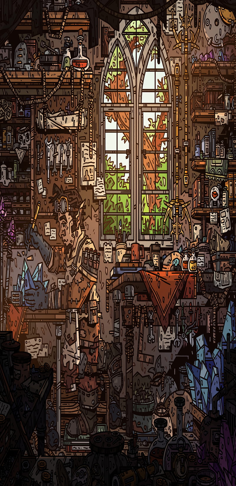 800x1644 Emitherockgnome, adventure, art, dnd, fantasy, geek, gnome, nerd, workshop, HD phone wallpaper