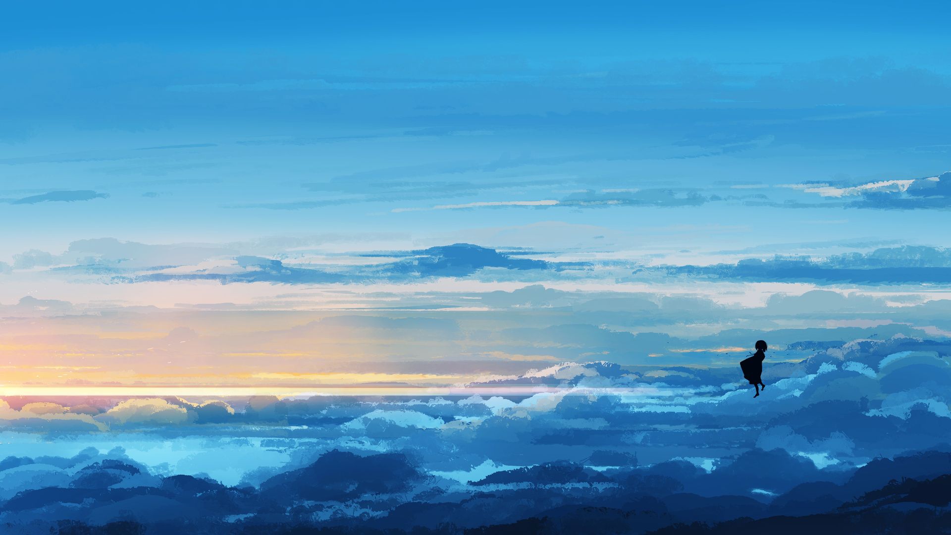 1920x1080 Anime Girl Floating In Sky 5k Laptop Full HD 1080P , HD 4k Wallpaper, Image, Background, Photos and Picture
