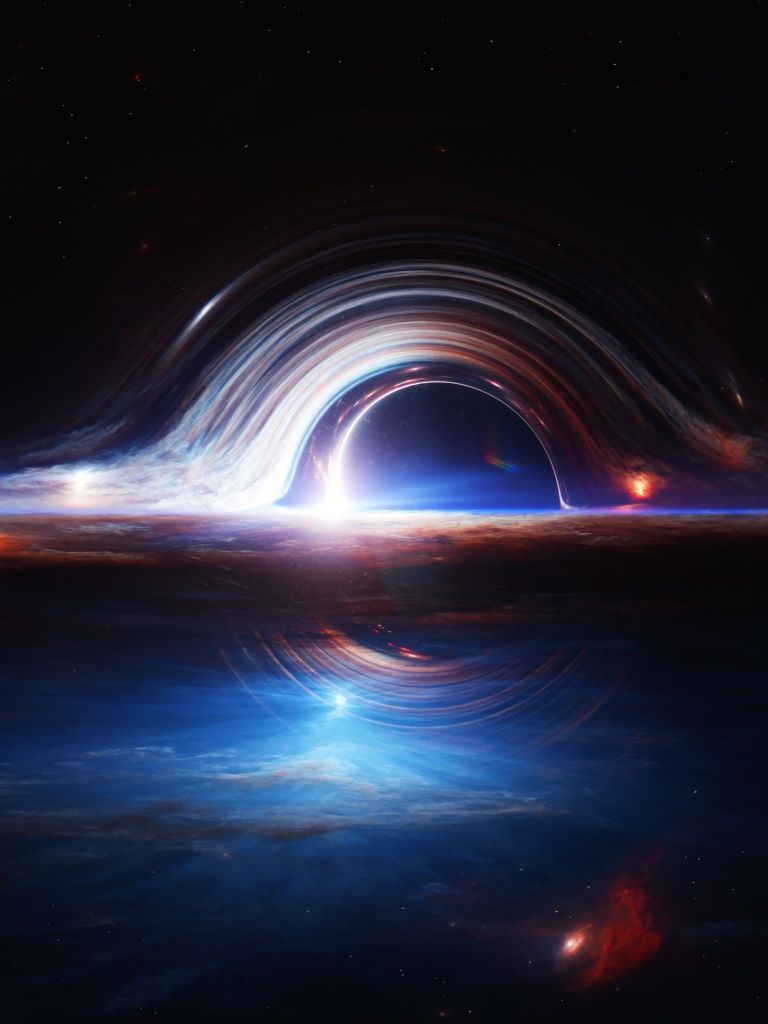 768x1024 Gargantua black hole Wallpaper 4K, Deep space, Interstellar