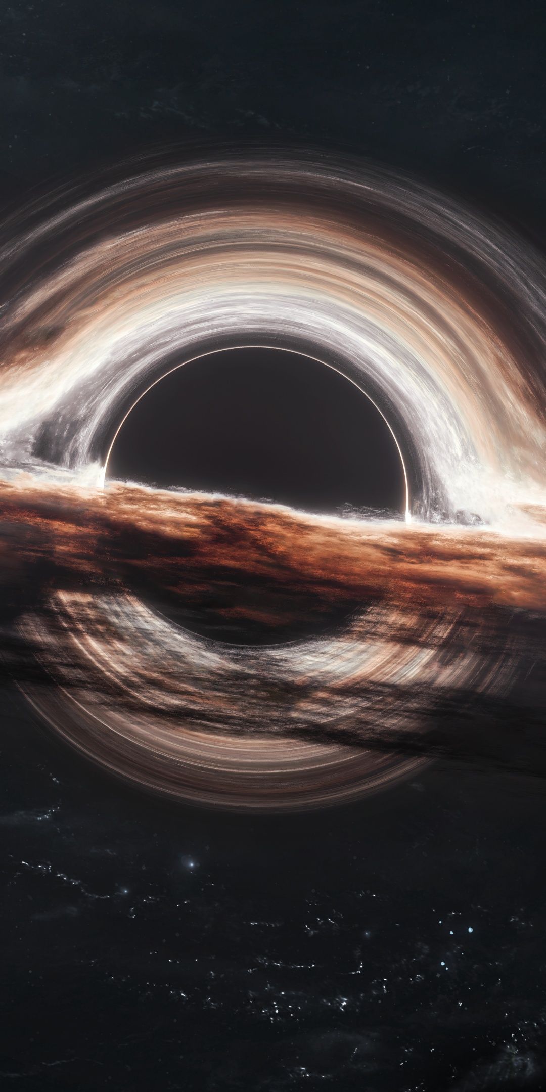 1080x2160 Gargantua black hole Wallpaper 4K, Wormhole, Interstellar, Cosmos