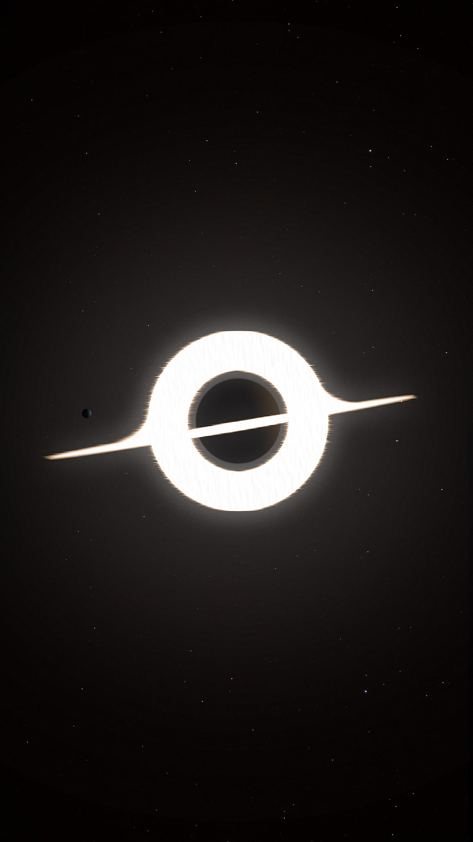 970x1724 Round white and black abstract illustration, Interstellar (movie), Gargantua, space, black holes HD wallpaper