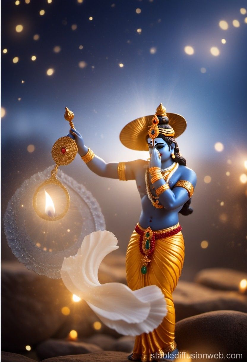 832x1216 Krishna with Sudarshan Chakra. Stable Diffusion Online