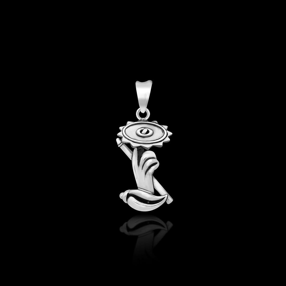 1100x1100 TRIBAL ORNAMENTS 925 sterling silver divine Lord Krishna Sudarshan Chakra pendant nsp649 : Amazon.in: Jewellery
