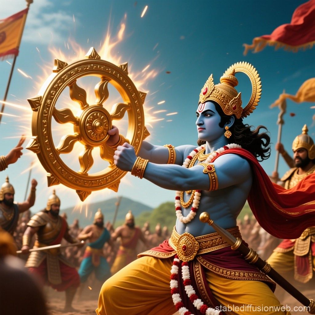 1024x1024 krishna with sudarshan chakra Prompts. Stable Diffusion Online