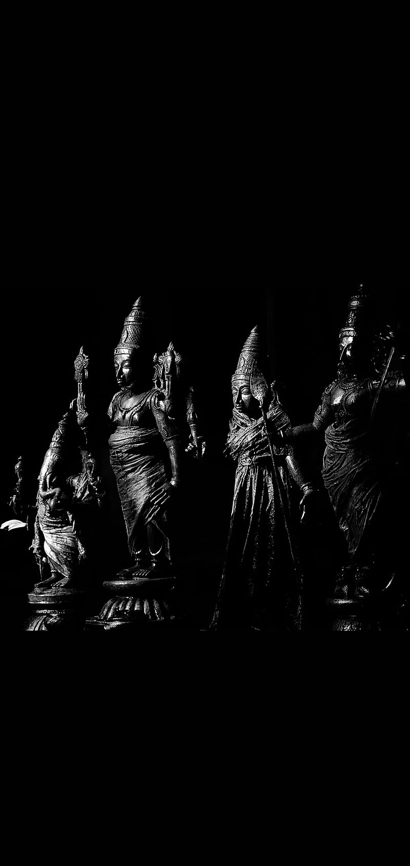 800x1689 Vishnu, arjuna, black, dark, devotional, drowpathi, durgadevi, ganesh, narayana, HD phone wallpaper