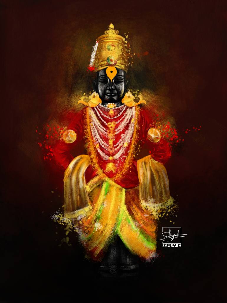 770x1027 Lord Vitthal Painting Painting by Shreyansh Saurabh. Saatchi Art Lithuania