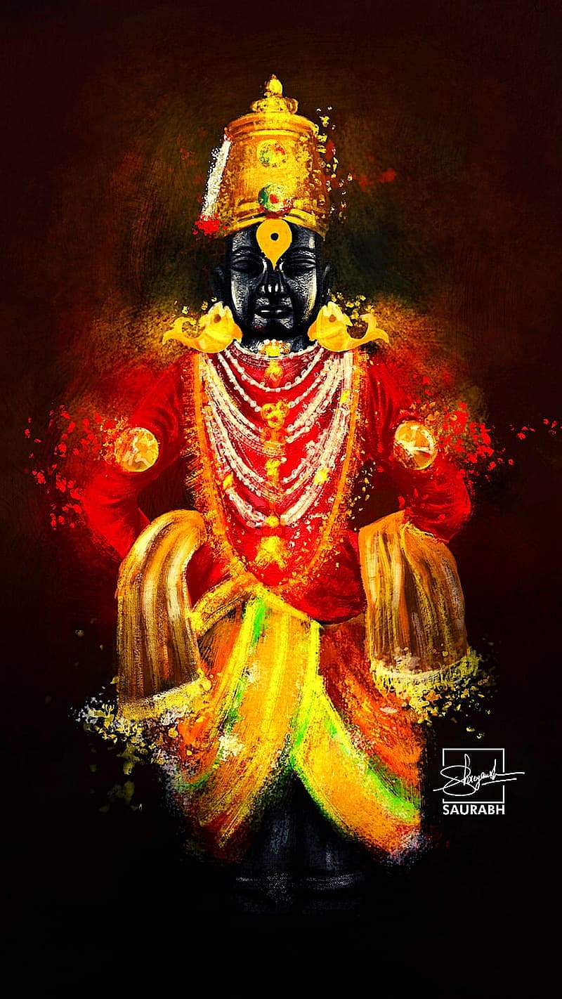 800x1422 Vitthal, Painting Art, mauli, vitthala, panduranga, narayan, HD phone wallpaper