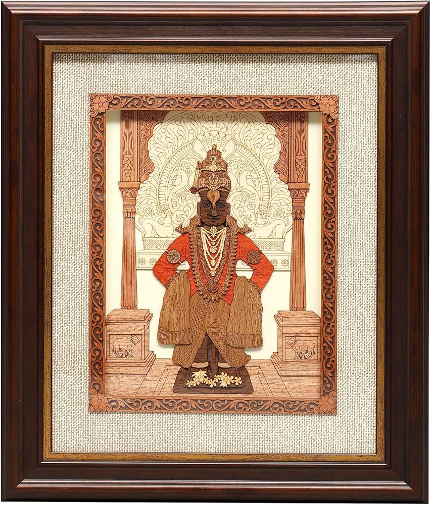 853x1000 Amazon.com India Lord Vitthal Wood Carved Frame Wall Hanging. Handcrafted Vitthal Wooden Artwork Gift For for Spiritual Home Décor & Prayer Room, Wall Art