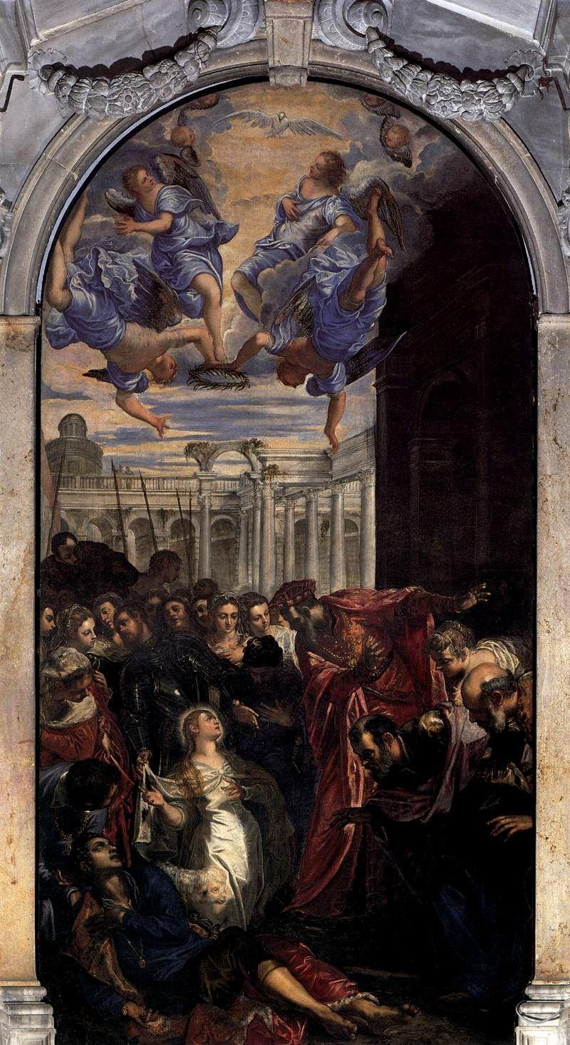 800x1466 TINTORETTO The Miracle of St Agnes c. 1577 Oil on canvas, 400 x
