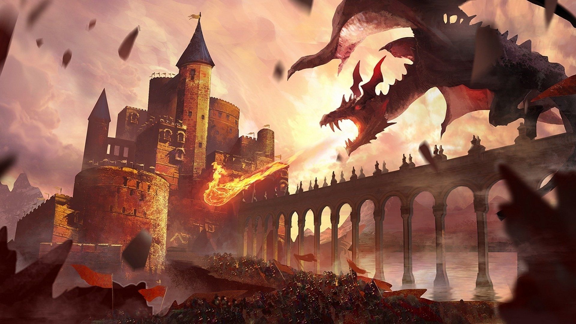 1920x1080 Wyvern Siege at Ashen Keepx1080