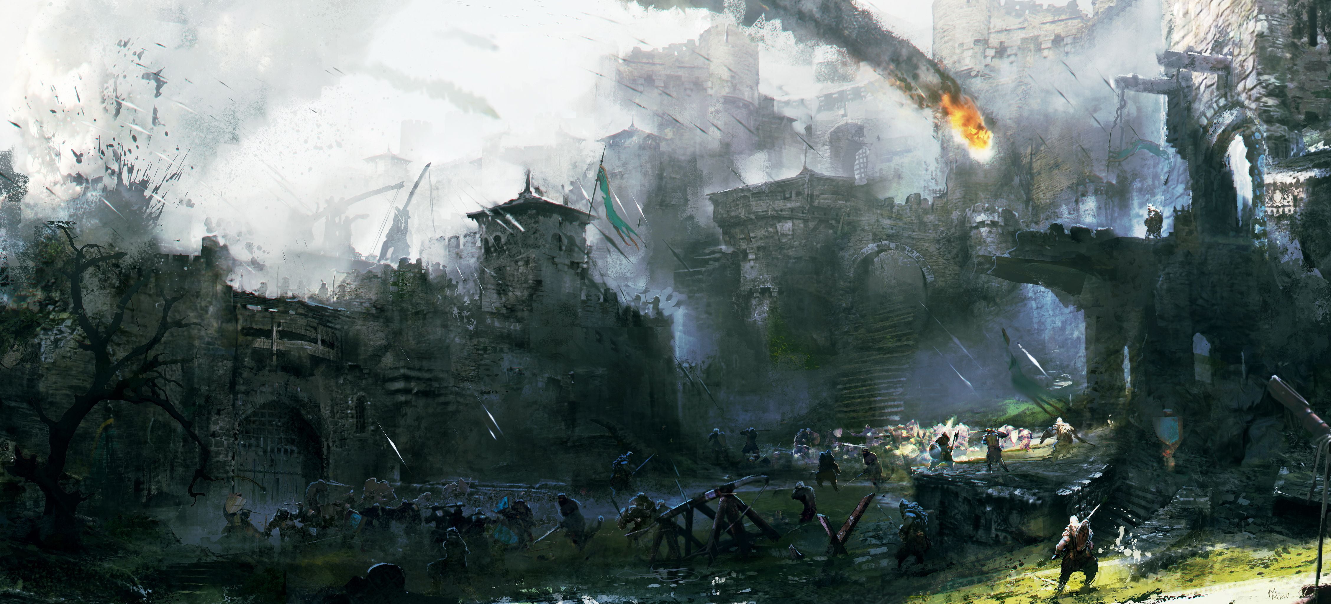4512x2047 Castle digital wallpaper, For Honor, knight, Empire: Total War HD wallpaper