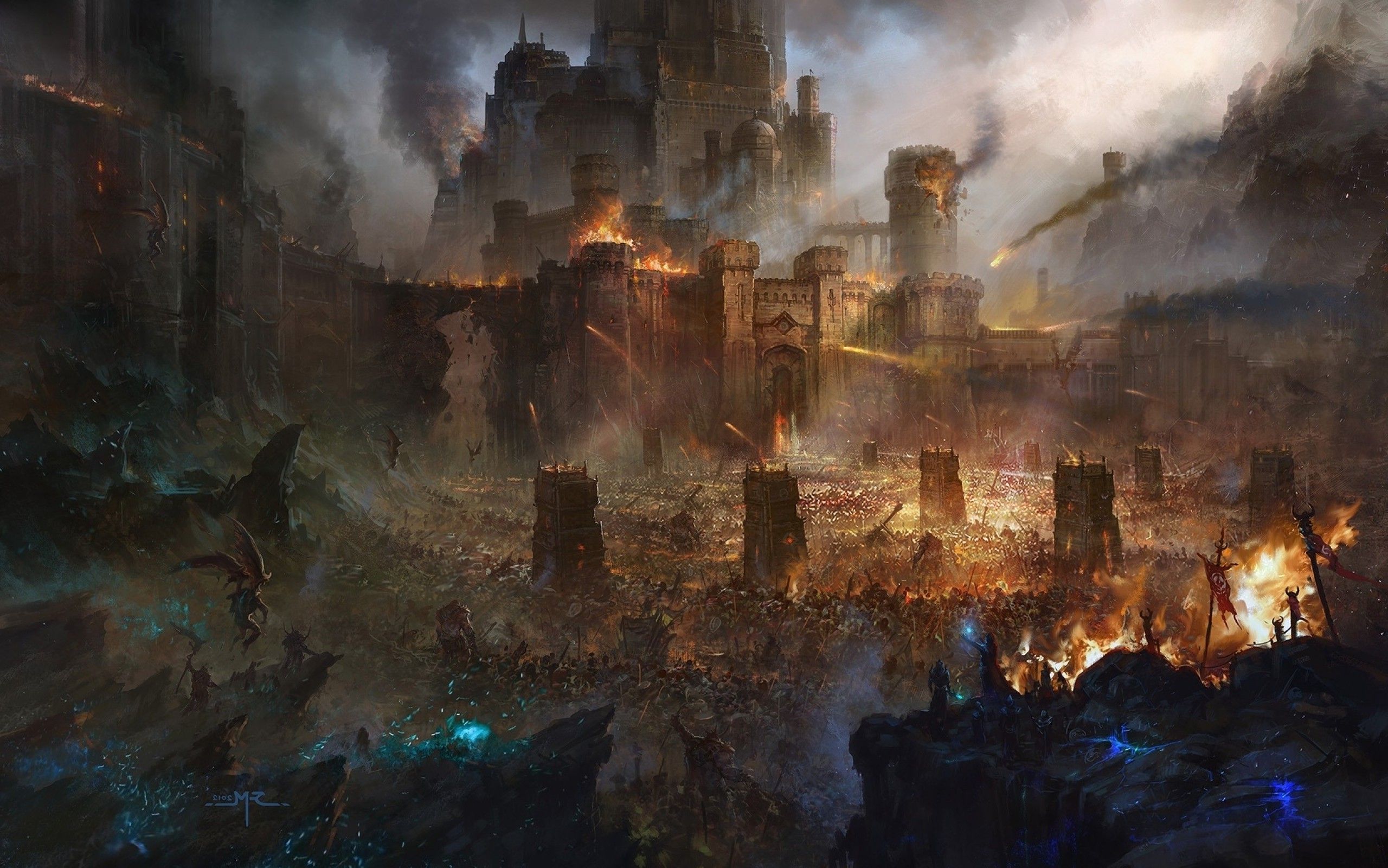 2560x1600 fantasy Art, Siege Wallpaper HD / Desktop and Mobile Background