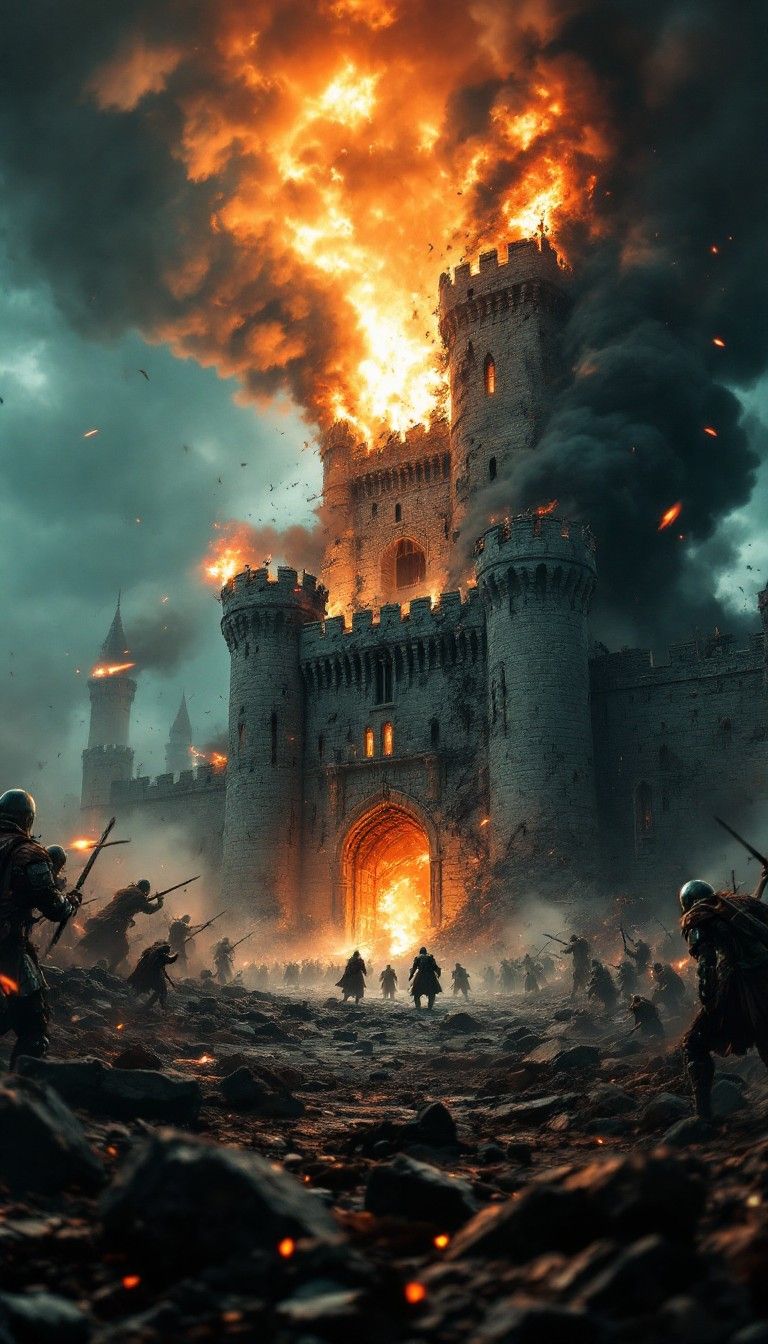 768x1344 Free Castle Under Siege Image, Fortress, Siege