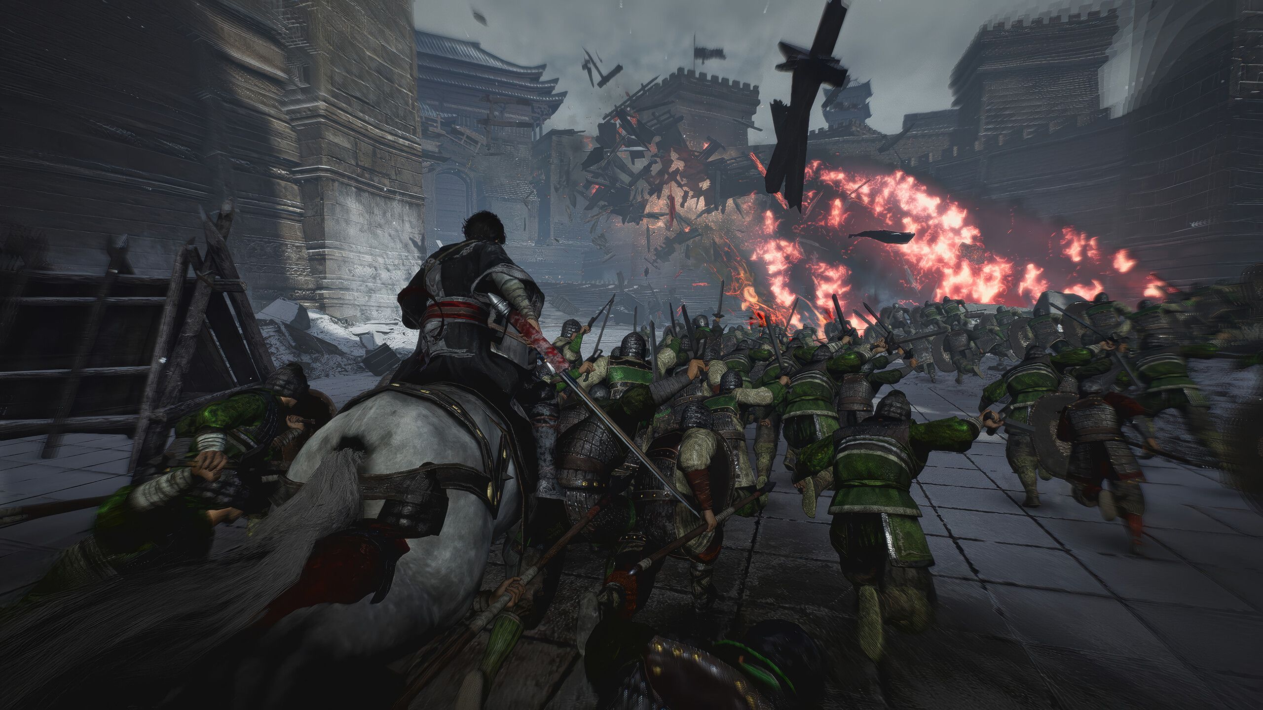 2560x1440 Dynasty Warriors: Origins Castle Army Battle Wallpaper 4K HD PC c