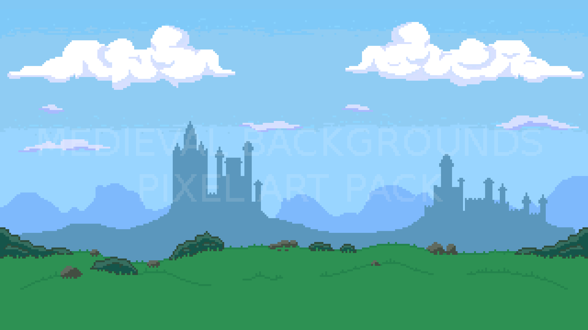 1920x1080 2D Pixel Art Medieval Background Pack