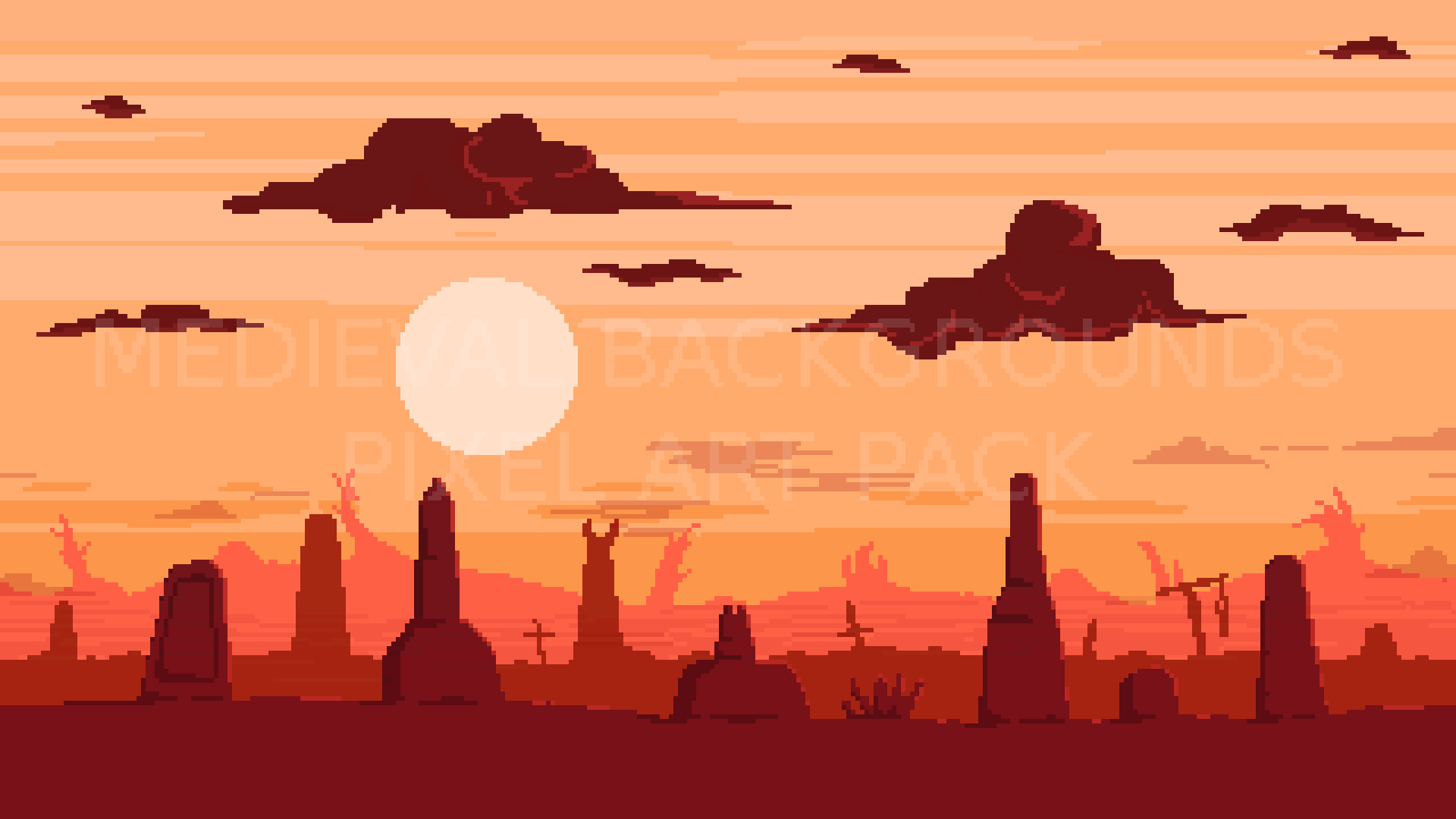 1920x1080 2D Pixel Art Medieval Background Pack