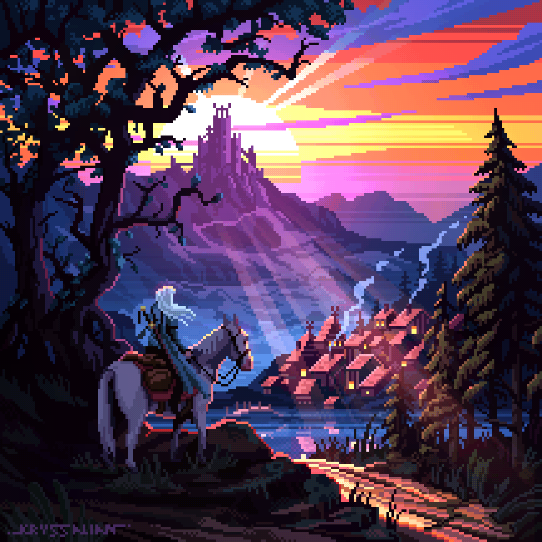 1080x1080 Pixel Art Fantasy. Witcher pixel art, Kingdom pixel art wallpaper, Pixel art castle