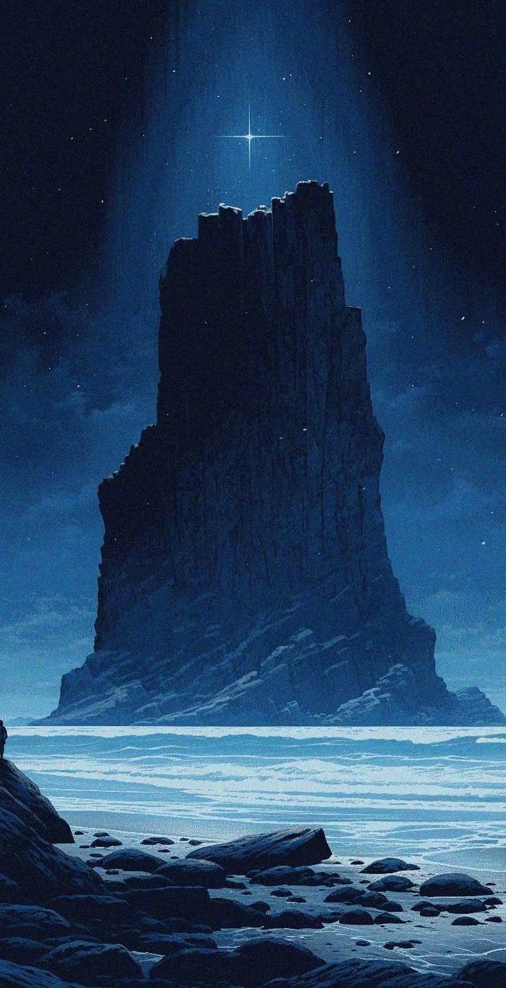 736x1436 Mountain Wallpaper Sfondi. Black tower, Medieval sky art, Dark pixel art landscape