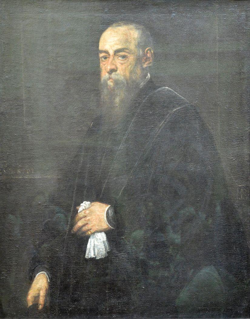 825x1050 Portrait of Old Man Holding a Handkerchief Tintoretto