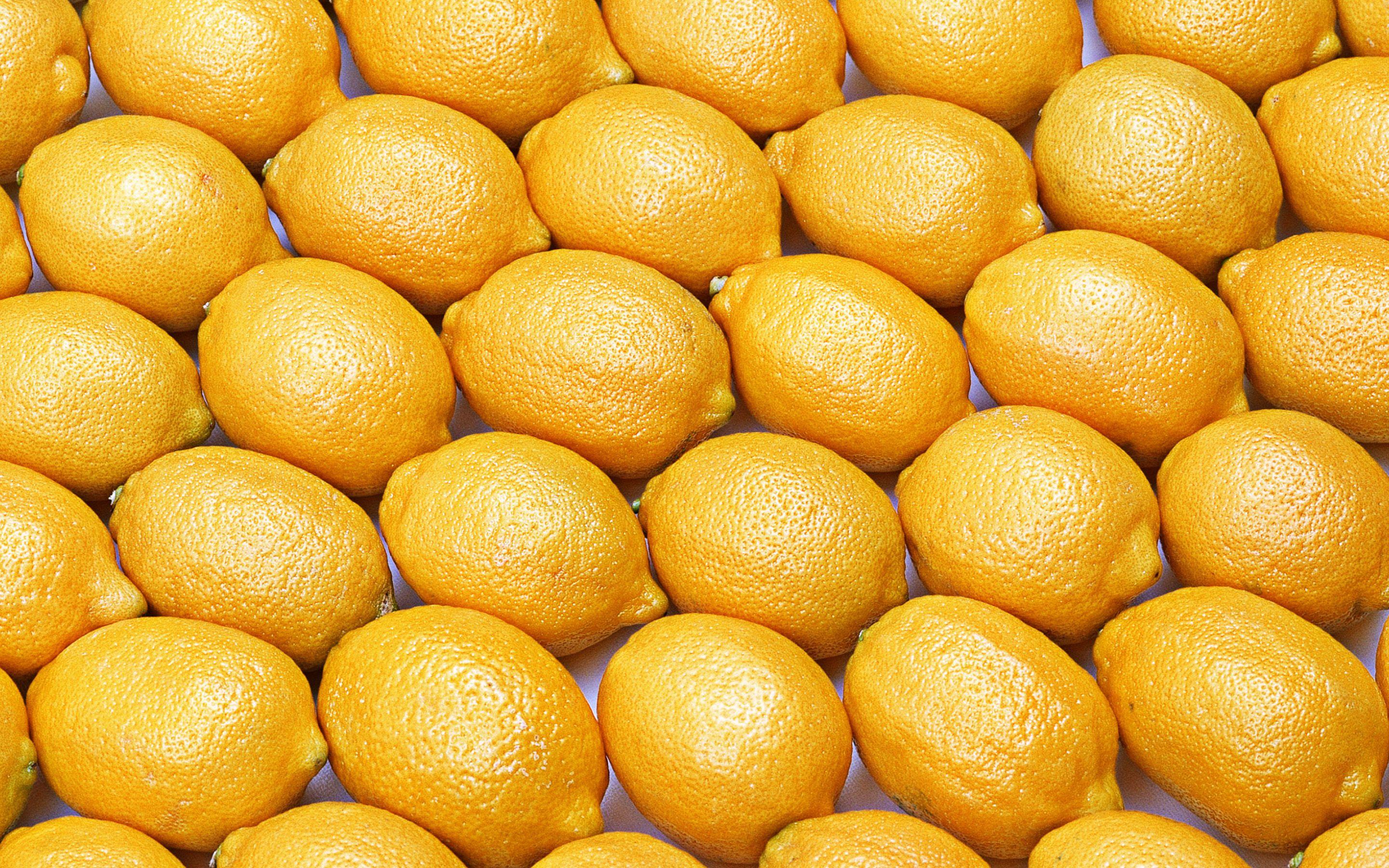 2880x1800 Download Wallpaper Lemons Textures, Close Up, Tropical Fruits